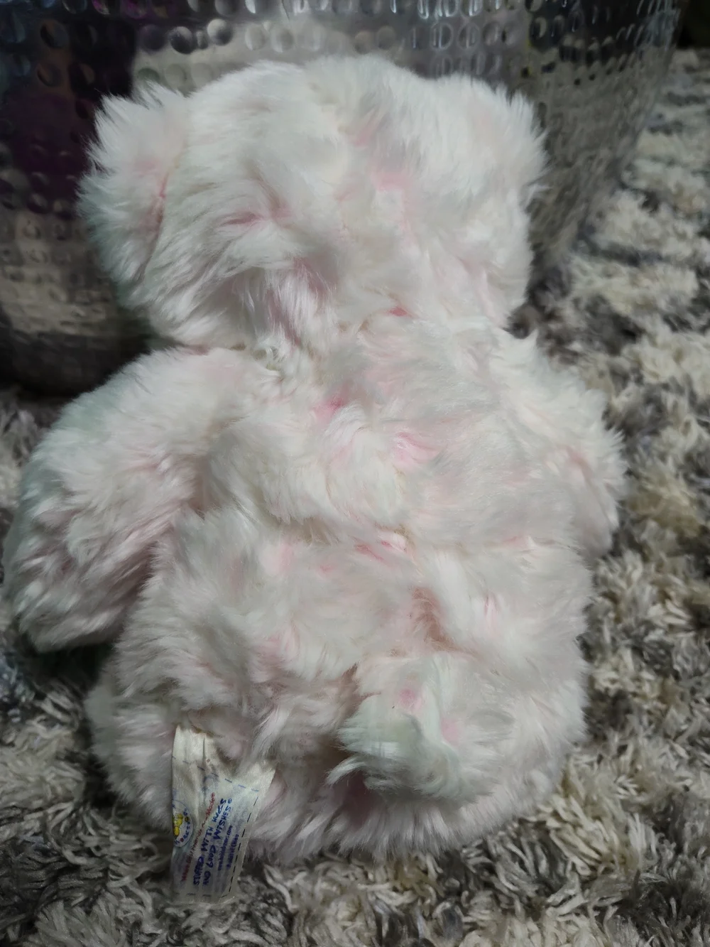 Build-A-Bear Workshop Pink & White Swirly Teddy Bear Retired Plush 15